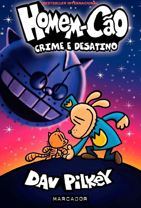 Homem-Cão Vol.09: Crime e Desatino, de Dav Pilkey (Ed.Portuguesa)