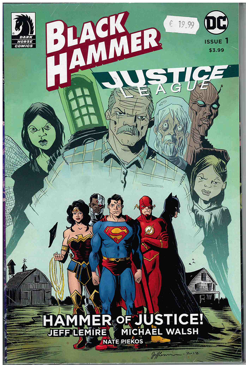 COMPLETE SET Black Hammer/Justice League: Hammer of Justice #1-5, by Jeff Lemire & Michael Walsh