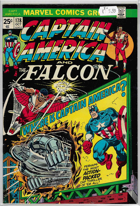Captain America 1st Series #178 FINE+
