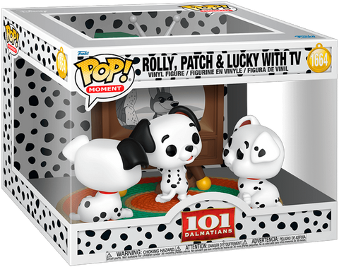 Funko POP Disney Moments - 101 Dalmatians - Rolly, Patch & Lucky with TV