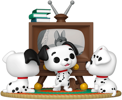 Funko POP Disney Moments - 101 Dalmatians - Rolly, Patch & Lucky with TV