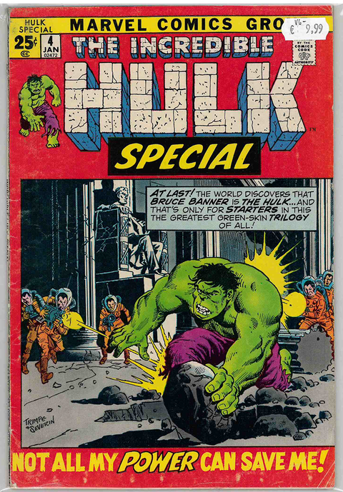 Incredible Hulk 1st Series Annual #4 VERY GOOD-