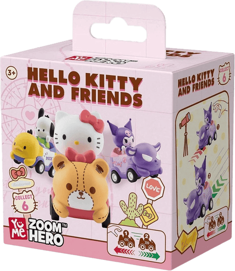 Sanrio Zoom Hero Pullback Vehicles with Figures Hello Kitty and Friends Series 1 Blind Box