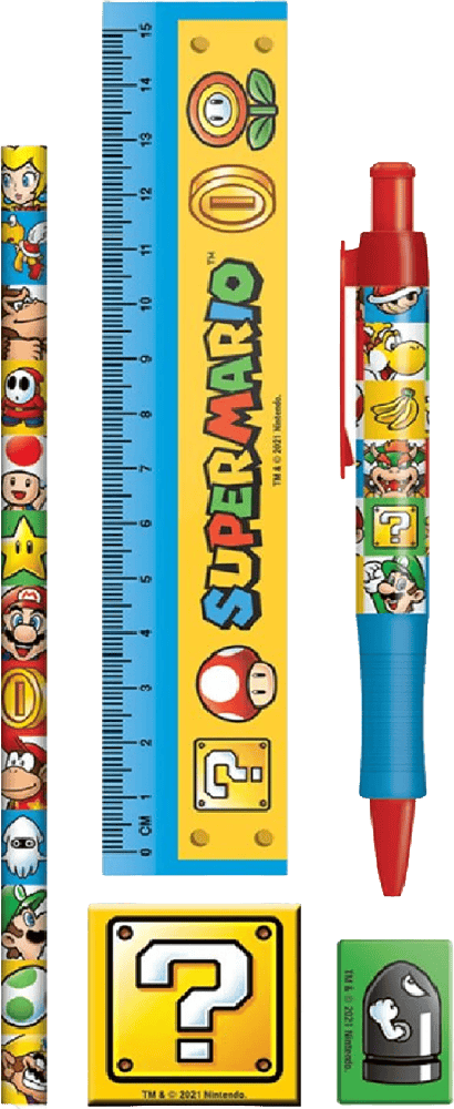 Super Mario 5-Piece Stationery Set