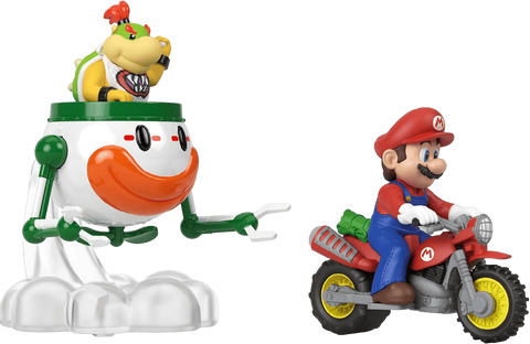 Super Mario Hot Wheels Die-Cast Vehicles 2-Pack 1/64 Mario & Bowser Jr.